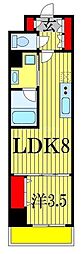サンカント・オラージュ船橋 1DKの間取図画像