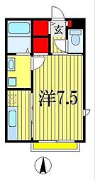 シェスタ 1Kの間取図画像
