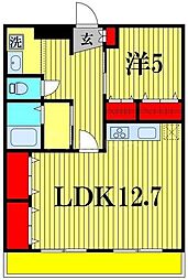 ドミール瑞來 1LDKの間取図画像