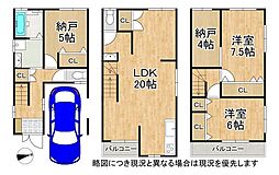 大阪市東住吉区桑津2丁目　中古一戸建て 2SLDKの間取り