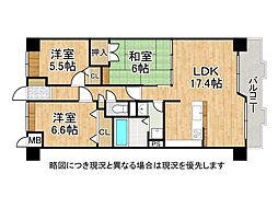 アパガーデンコート鳳西弐番館 3LDKの間取図画像