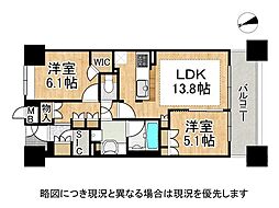 堺東シティタワー 2LDKの間取図画像