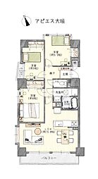 アピエス大垣 3LDKの間取図画像