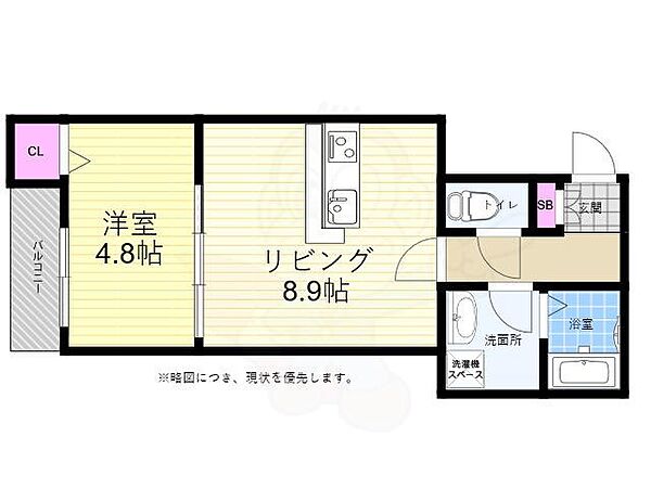 広島県広島市西区小河内町２丁目(賃貸アパート1LDK・1階・35.09㎡)の写真 その2