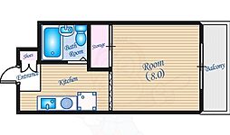 広島電鉄6系統 舟入本町駅 徒歩5分の賃貸マンション 5階1DKの間取り
