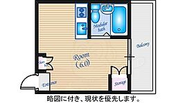粟屋ビル ワンルームの間取図画像