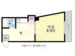 広島電鉄9系統 家庭裁判所前駅 徒歩1分の賃貸マンション 6階1Kの間取り