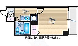 広島電鉄6系統 舟入川口町駅 徒歩2分の賃貸マンション 2階1Kの間取り