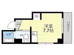 広島電鉄1系統 鷹野橋駅 徒歩5分の賃貸マンション 4階ワンルームの間取り
