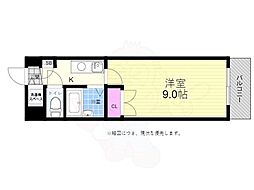 アーバンネクスト 4階1Kの間取り