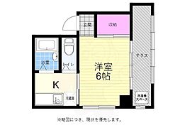 広島電鉄1系統 日赤病院前駅 徒歩9分の賃貸マンション 2階1DKの間取り
