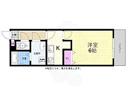 広島電鉄8系統 寺町駅 徒歩10分の賃貸アパート 1階1Kの間取り