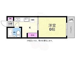 広島高速交通アストラムライン 牛田駅 徒歩13分の賃貸マンション 3階1Kの間取り