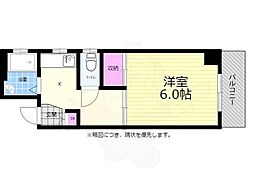 中村ビル 3階1Kの間取り