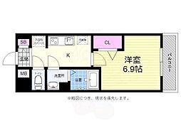 広島電鉄1系統 鷹野橋駅 徒歩7分の賃貸マンション 11階1Kの間取り