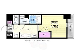 広島電鉄1系統 鷹野橋駅 徒歩7分の賃貸マンション 10階1Kの間取り