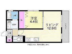 広島電鉄1系統 鷹野橋駅 徒歩9分の賃貸マンション 3階1LDKの間取り