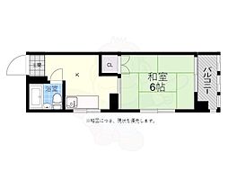 メゾン観音 1Kの間取図画像