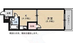 中広ハイム 1DKの間取図画像