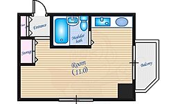 広島電鉄6系統 舟入本町駅 徒歩8分の賃貸マンション 4階ワンルームの間取り