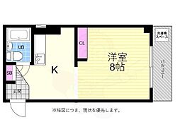 パークサイド中村 ワンルームの間取図画像