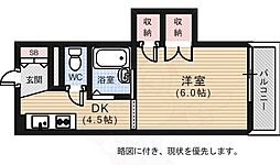第2福永ビル 1DKの間取図画像
