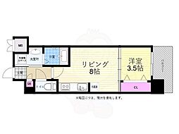 広島電鉄2系統 西観音町駅 徒歩4分の賃貸マンション 10階1LDKの間取り