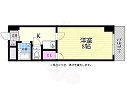 広島電鉄2系統 観音町駅 徒歩8分の賃貸マンション 4階1Kの間取り