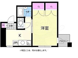 メゾン小町 3階1Kの間取り
