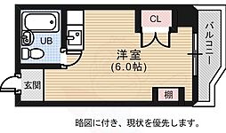 広島電鉄2系統 本川町駅 徒歩2分の賃貸マンション 3階ワンルームの間取り