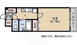 広島電鉄8系統 十日市町駅 徒歩7分の賃貸マンション 4階1Kの間取り