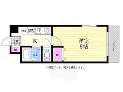 広島電鉄2系統 本川町駅 徒歩5分の賃貸マンション 9階1Kの間取り