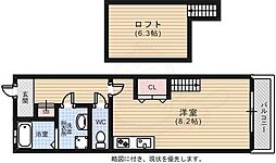 広島電鉄6系統 江波駅 徒歩7分の賃貸アパート 1階1LDKの間取り