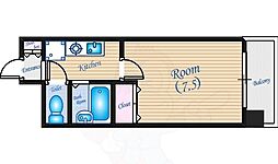 広島電鉄6系統 舟入川口町駅 徒歩3分の賃貸マンション 3階1Kの間取り