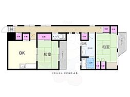 EFT二葉の里 2DKの間取図画像