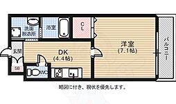 広島電鉄6系統 舟入幸町駅 徒歩5分の賃貸マンション 1階1DKの間取り