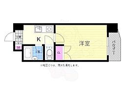 広島電鉄2系統 本川町駅 徒歩5分の賃貸マンション 4階1Kの間取り