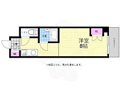 広島電鉄1系統 中電前駅 徒歩3分の賃貸マンション 2階1Kの間取り