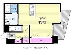 広島電鉄2系統 銀山町駅 徒歩3分の賃貸マンション 8階ワンルームの間取り