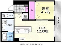 広島電鉄2系統 銀山町駅 徒歩3分の賃貸マンション 4階1LDKの間取り