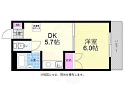 メゾンドール白島 1DKの間取図画像