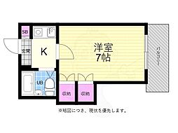 B・Nエステート 1Kの間取図画像