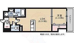 広島電鉄6系統 舟入川口町駅 徒歩5分の賃貸マンション 11階1LDKの間取り