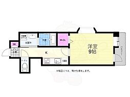 JR山陽本線 横川駅 徒歩3分の賃貸マンション 4階1Kの間取り