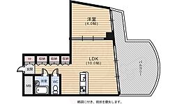 シリンダーハウス 4階1LDKの間取り