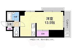 広島電鉄6系統 舟入町駅 徒歩3分の賃貸マンション 5階1DKの間取り