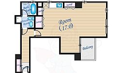 パインヒルズ東白島 5階ワンルームの間取り