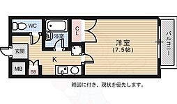 はくしま東びる 1Kの間取図画像