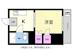 西平塚ビル 1Kの間取図画像