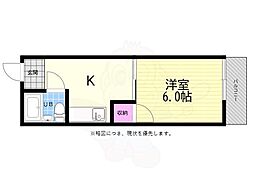外尾ビル 1Kの間取図画像